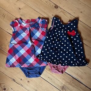 Kids' Polka Dot and Plaid Dress Set